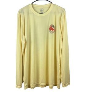 Red Tuna Shirt Club Men's Large Yellow Long Sleeve Texas UPF 50+ Fishing Shirt